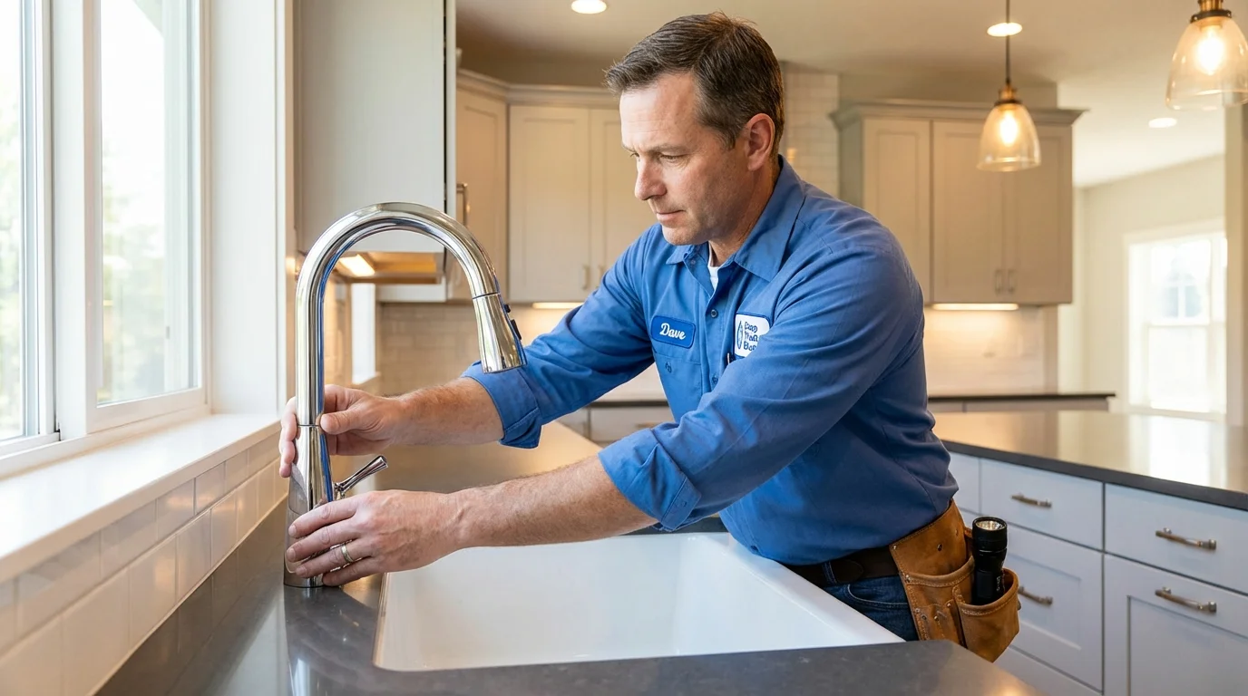 Kitchen faucet installation by Johns Plumbing LLC in Pierz