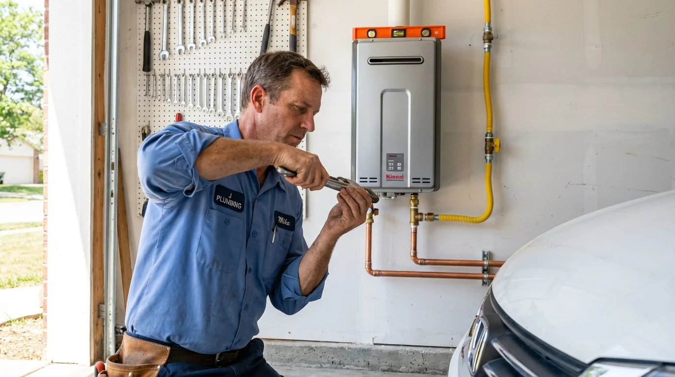 Tankless water heater installation by a Johns Plumbing LLC plumber in Pierz